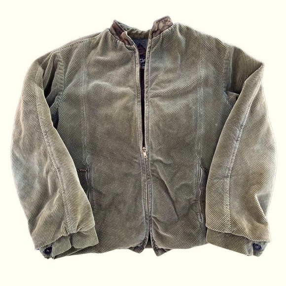 Vintage Jackets & Blazers - Vintage Green Corduroy Style Jacket 70s 80s Fashion Spring Coat